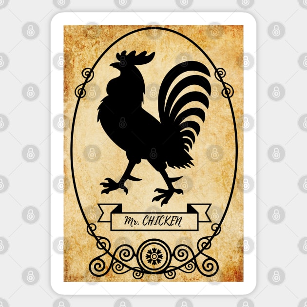 Vintage Chicken Sticker by DAHLIATTE